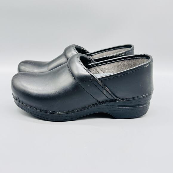 Dansko Shoes Women 6 Black Leather XP Professional Nursing Clogs Slip On Comfort - Picture 5 of 12
